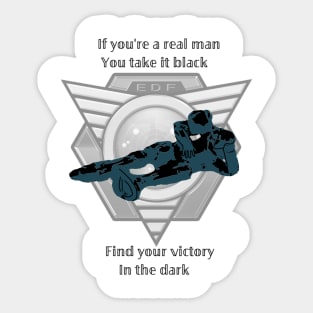 Earth Defense Force black Coffee advert Sticker